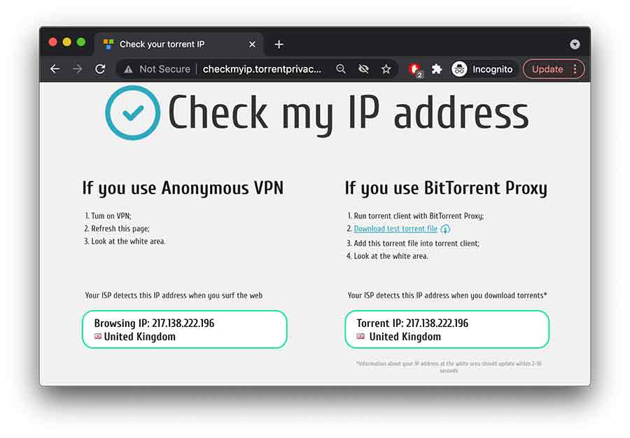 check torrent IP