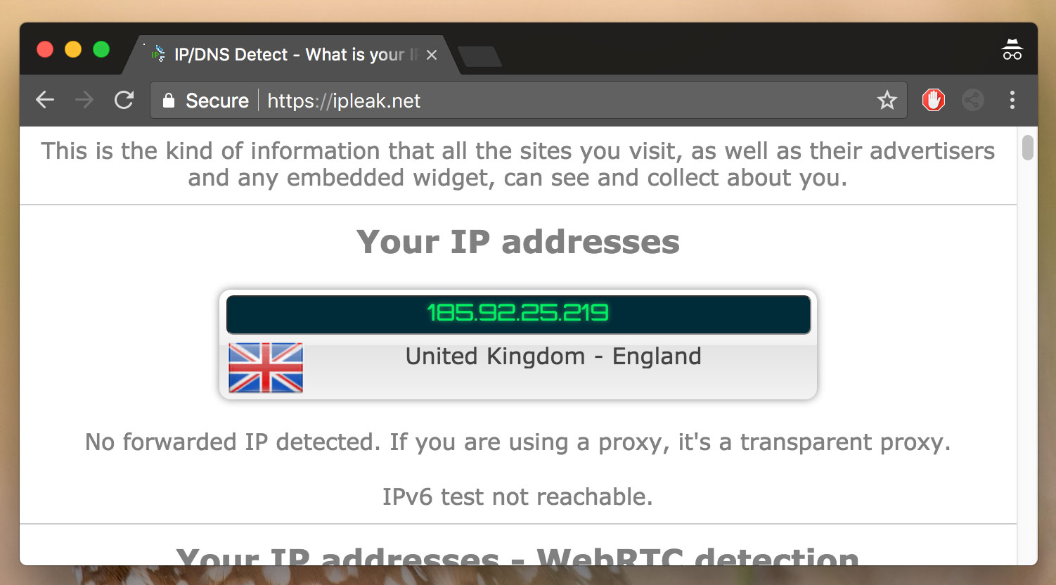 DNS Leak Test - ipleaknet